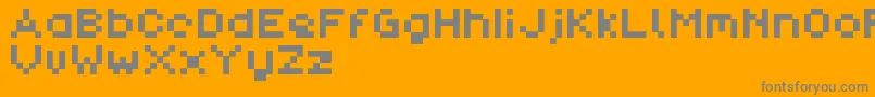Fonte PixlDemo – fontes cinzas em um fundo laranja