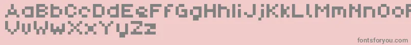 PixlDemo-Schriftart – Graue Schriften auf rosa Hintergrund