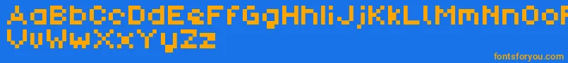 PixlDemo Font – Orange Fonts on Blue Background