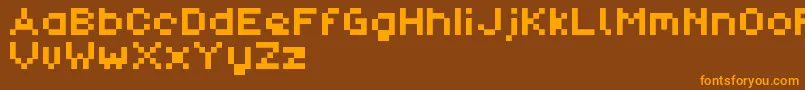 PixlDemo Font – Orange Fonts on Brown Background
