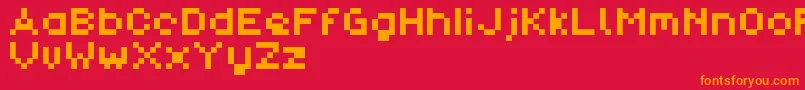 フォントPixlDemo – 赤い背景にオレンジの文字