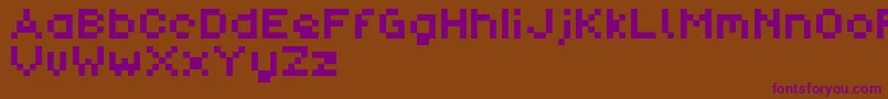 PixlDemo-fontti – violetit fontit ruskealla taustalla
