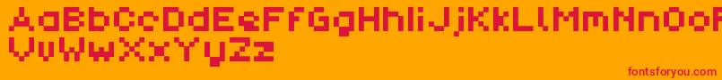 PixlDemo Font – Red Fonts on Orange Background
