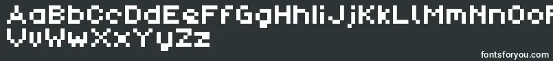 PixlDemo-Schriftart – Weiße Schriften auf schwarzem Hintergrund