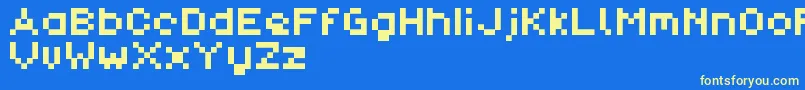 Шрифт PixlDemo – жёлтые шрифты на синем фоне