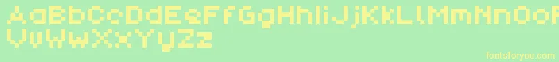フォントPixlDemo – 黄色の文字が緑の背景にあります