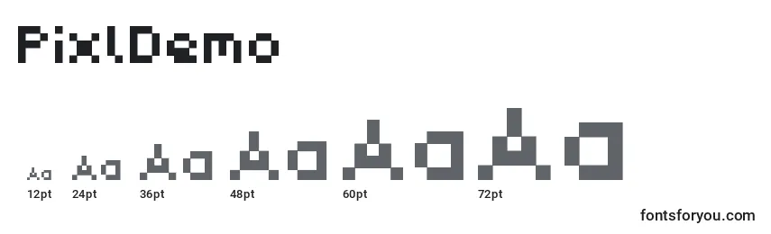 Размеры шрифта PixlDemo