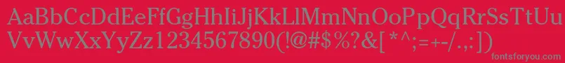 Fonte CheltenhamstdBook – fontes cinzas em um fundo vermelho
