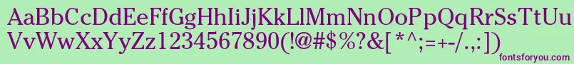 CheltenhamstdBook Font – Purple Fonts on Green Background