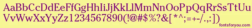 CheltenhamstdBook Font – Purple Fonts on Yellow Background