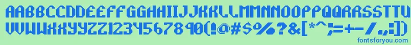 Rockprp Font – Blue Fonts on Green Background