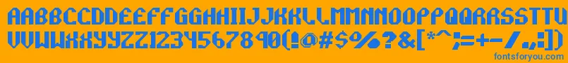 フォントRockprp – オレンジの背景に青い文字