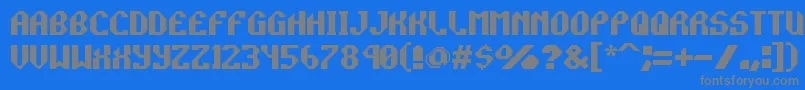 Rockprp Font – Gray Fonts on Blue Background