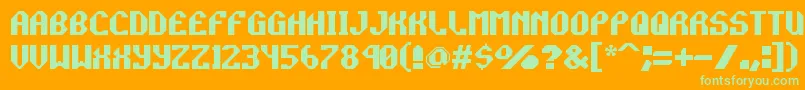 Rockprp Font – Green Fonts on Orange Background