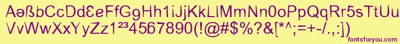 CerebralparesFalk Font – Purple Fonts on Yellow Background