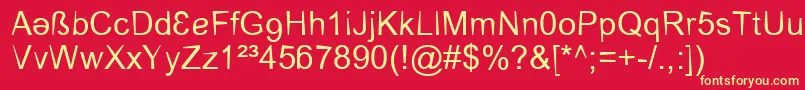 フォントCerebralparesFalk – 黄色の文字、赤い背景