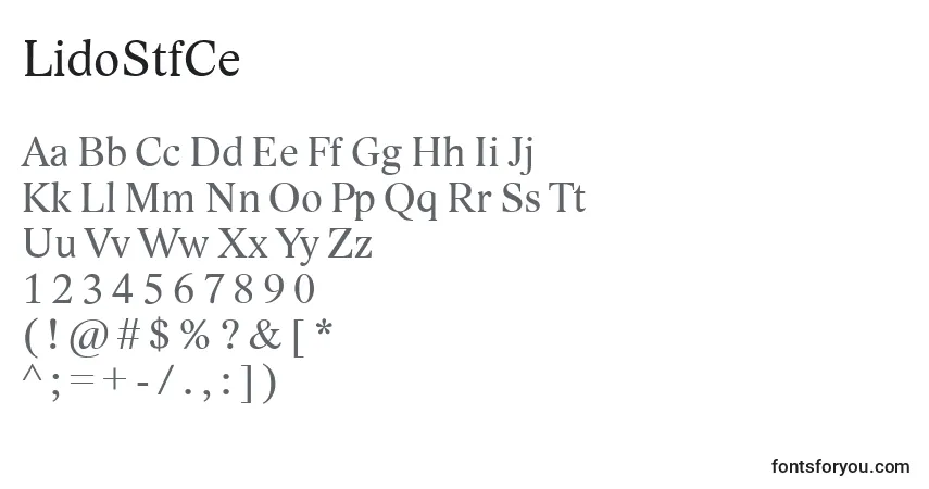 Czcionka LidoStfCe – alfabet, cyfry, specjalne znaki
