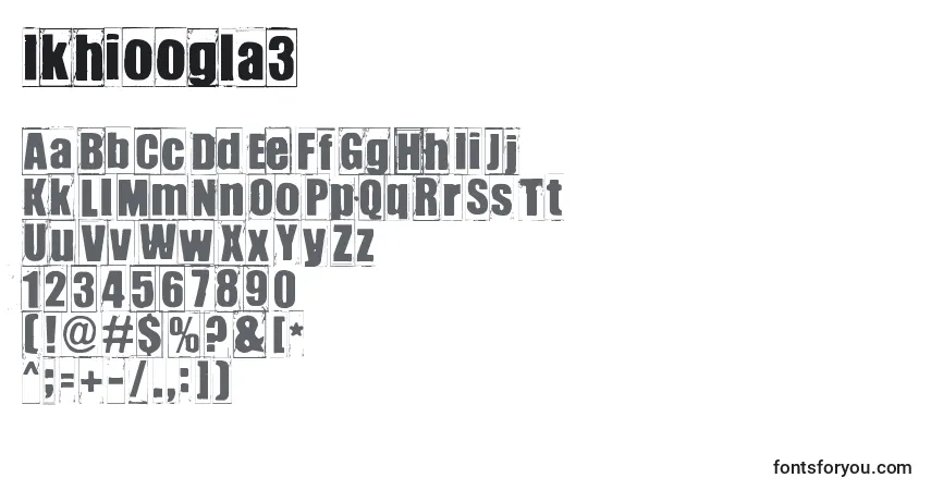 Ikhioogla3-fontti – aakkoset, numerot, erikoismerkit