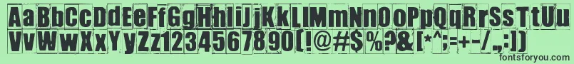 Ikhioogla3 Font – Black Fonts on Green Background