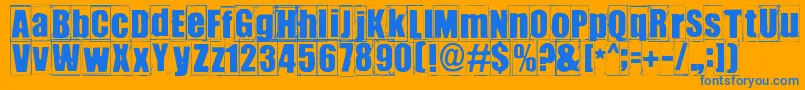 Ikhioogla3 Font – Blue Fonts on Orange Background