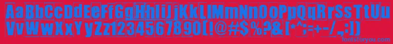 Ikhioogla3 Font – Blue Fonts on Red Background