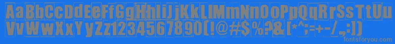 Ikhioogla3-Schriftart – Graue Schriften auf blauem Hintergrund