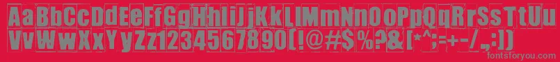 フォントIkhioogla3 – 赤い背景に灰色の文字