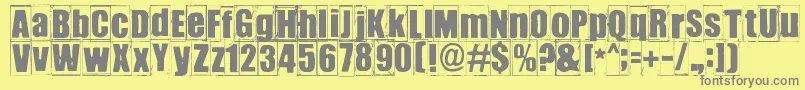 Ikhioogla3 Font – Gray Fonts on Yellow Background
