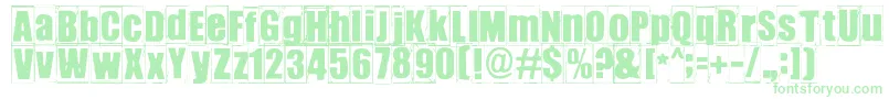 Ikhioogla3-Schriftart – Grüne Schriften auf weißem Hintergrund