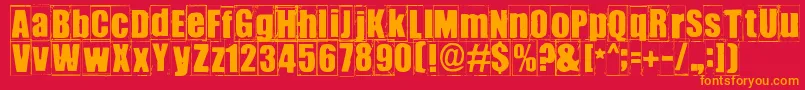Ikhioogla3 Font – Orange Fonts on Red Background
