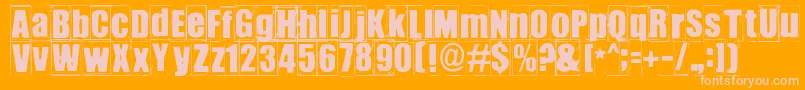 Ikhioogla3 Font – Pink Fonts on Orange Background