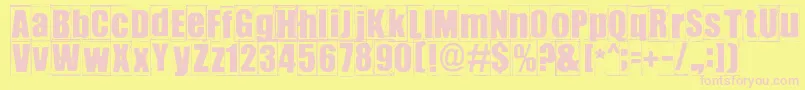 Ikhioogla3 Font – Pink Fonts on Yellow Background