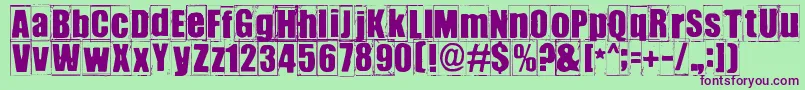 Ikhioogla3 Font – Purple Fonts on Green Background