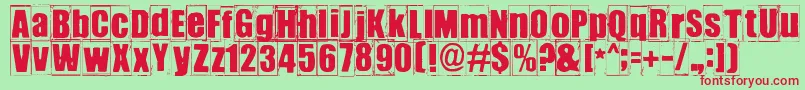 Ikhioogla3 Font – Red Fonts on Green Background