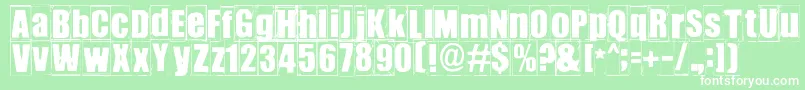 Ikhioogla3 Font – White Fonts on Green Background