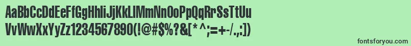 フォントCyrilliccompressed80 – 緑の背景に黒い文字