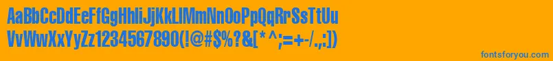 Fonte Cyrilliccompressed80 – fontes azuis em um fundo laranja