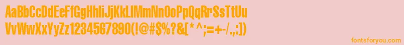 Cyrilliccompressed80 Font – Orange Fonts on Pink Background