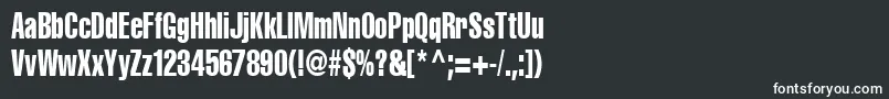 Cyrilliccompressed80-fontti – valkoiset fontit