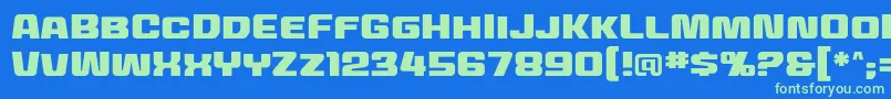 Mecheffects2bbReg Font – Green Fonts on Blue Background