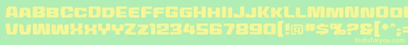 Mecheffects2bbReg Font – Yellow Fonts on Green Background