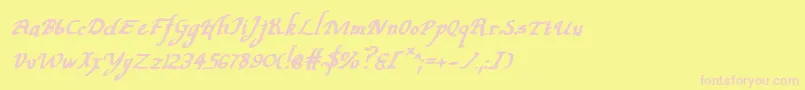 Valleyforgebi-Schriftart – Rosa Schriften auf gelbem Hintergrund