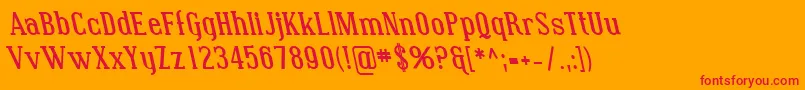 SfcovingtonrevBolditalic Font – Red Fonts on Orange Background