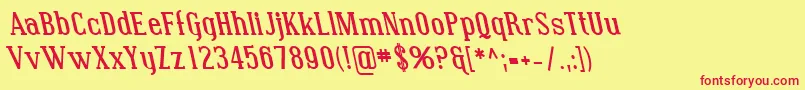 SfcovingtonrevBolditalic Font – Red Fonts on Yellow Background