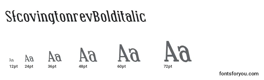 Размеры шрифта SfcovingtonrevBolditalic