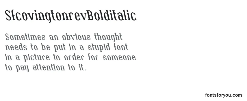 SfcovingtonrevBolditalic Font