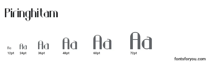 Размеры шрифта Piringhitam