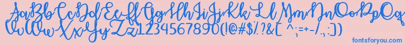 OctoberMoonOtf Font – Blue Fonts on Pink Background