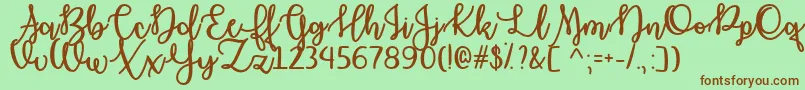 OctoberMoonOtf Font – Brown Fonts on Green Background