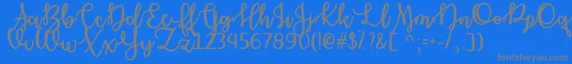 OctoberMoonOtf-Schriftart – Graue Schriften auf blauem Hintergrund